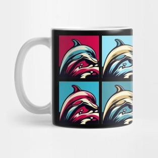 Dive into Delight: Pop Art Dolphin Print - Add Colorful Ocean Magic to Your Space! Mug